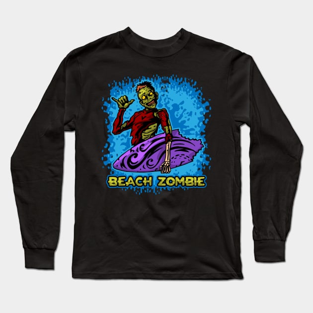 Beach Zombie Long Sleeve T-Shirt by RadStar